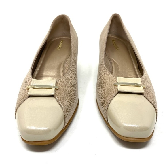 BeautiFeel April Beige Champagne Leo Print Suede Comfortable Pumps - Picture 2 of 7